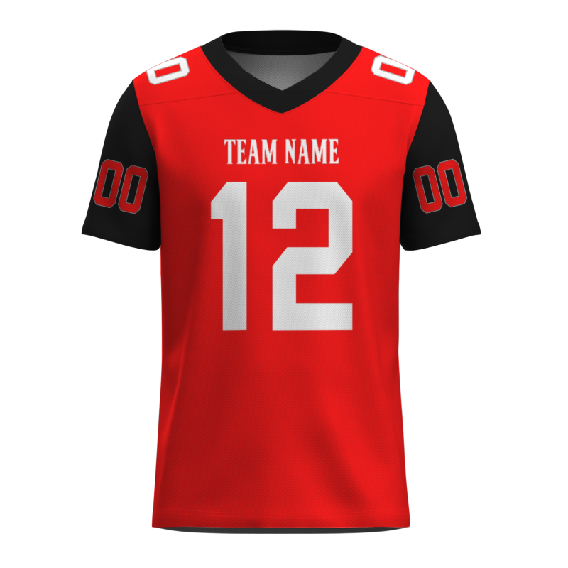 Custom Red Black White Fashion Outdoor Authentic Football Jersey