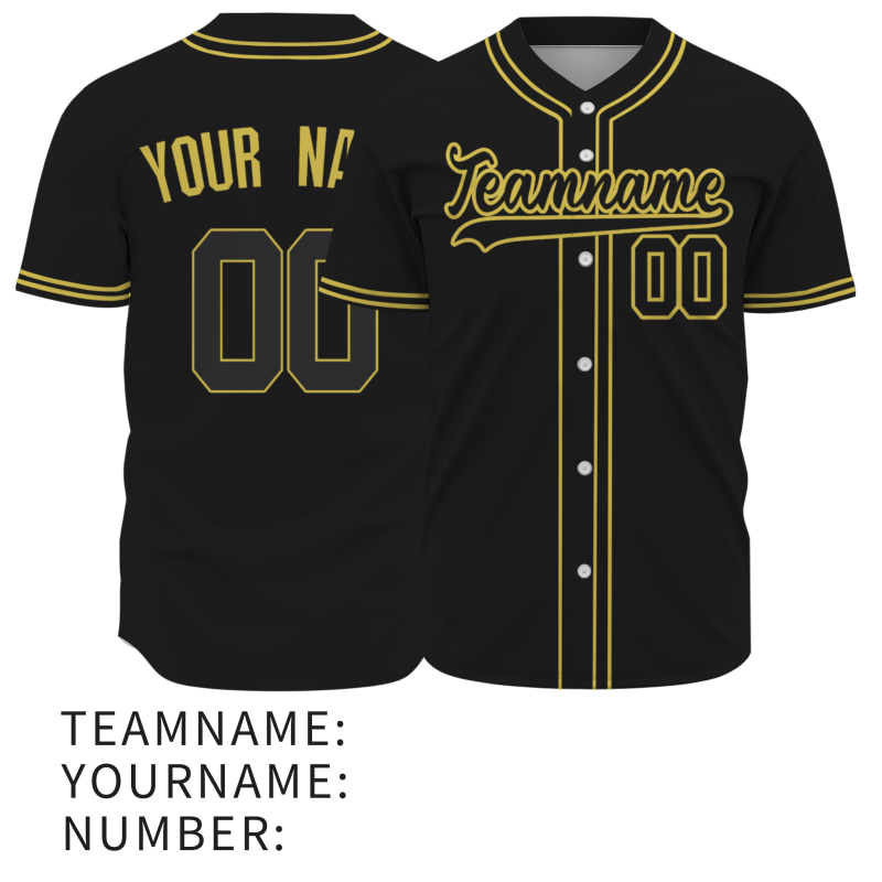 Custom Black Yellow-Black Classic Style Authentic Baseball Jersey