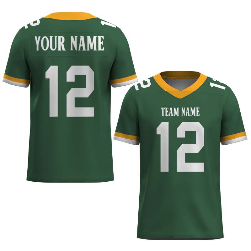 Custom Pine Green Orange White Classical style Authentic Football Jersey