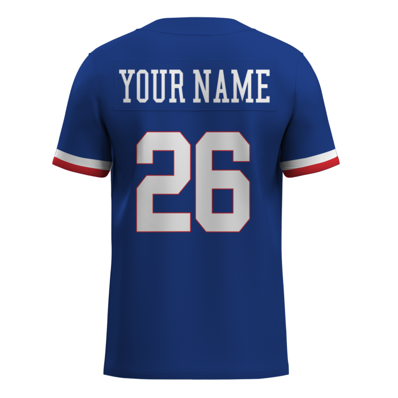 Custom Blue White-Cherry Red Classic Style Mesh Authentic Football Jersey