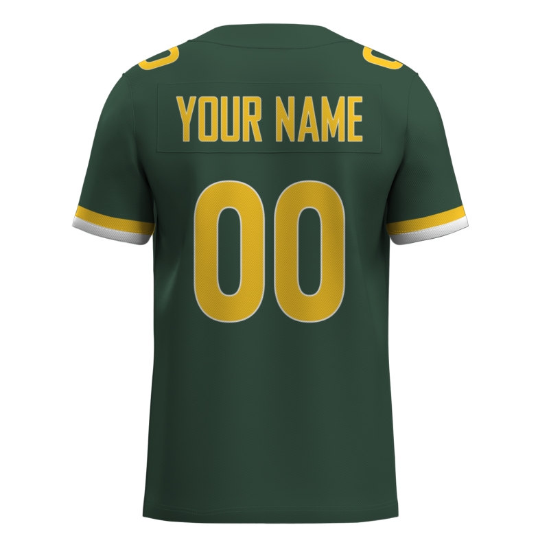 Custom Pine Green Yellow-White Classic Style Mesh Authentic Football Jersey