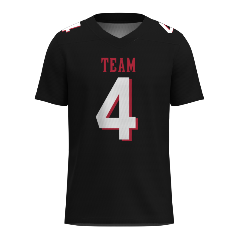 Custom Black White-Red Classic Style Mesh Authentic Football Jersey