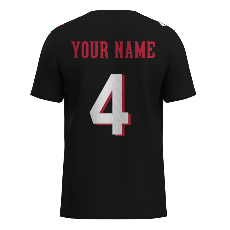 Custom Black White-Red Classic Style Mesh Authentic Football Jersey