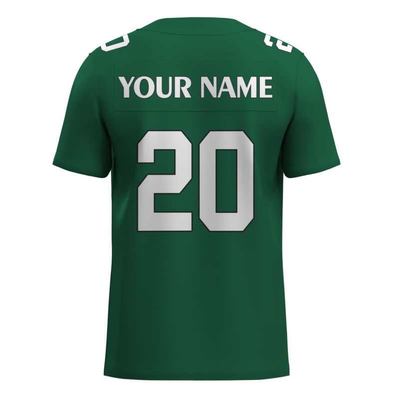 Custom Moss Green White-Black Classic Style Mesh Authentic Football Jersey