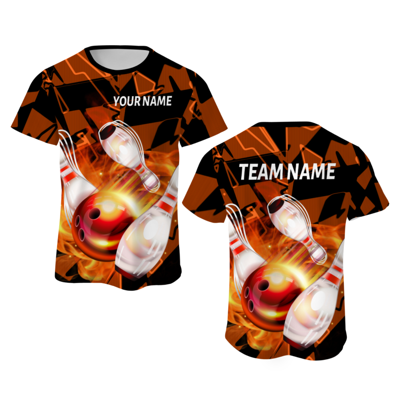 Custom Auburn White 3D Pattern Design Pulse Bowling Performance T-Shirt