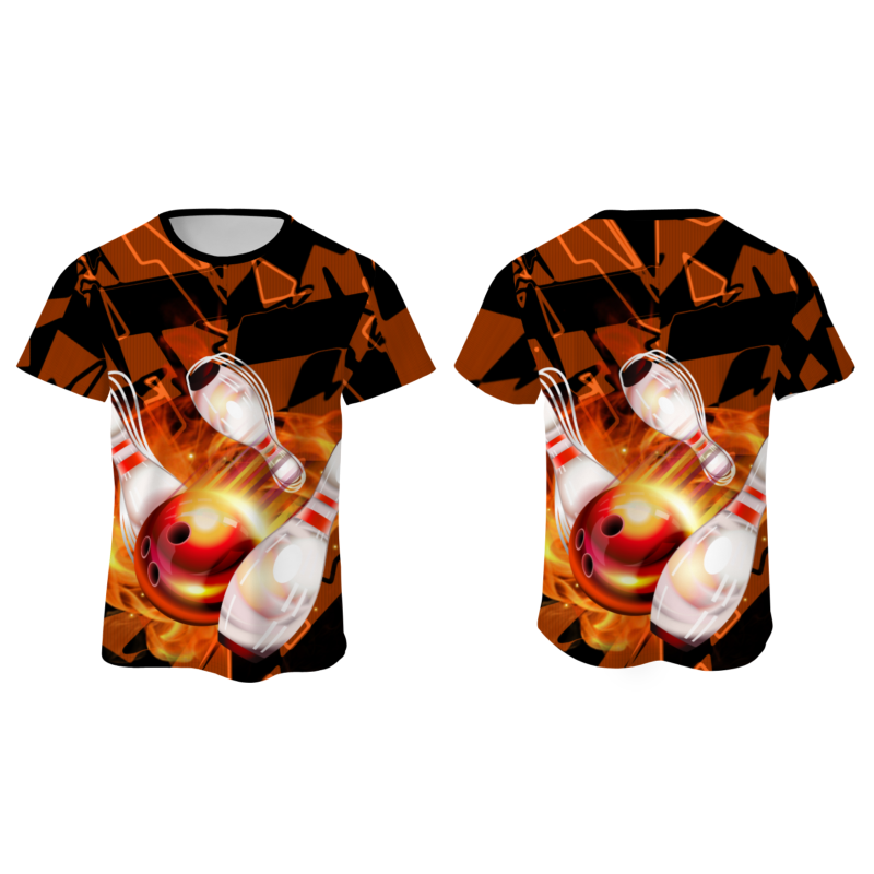 Custom Auburn White 3D Pattern Design Pulse Bowling Performance T-Shirt