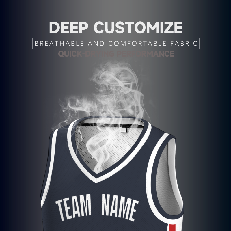 Custom Black Red-White Double Side Tops Basketball Jersey