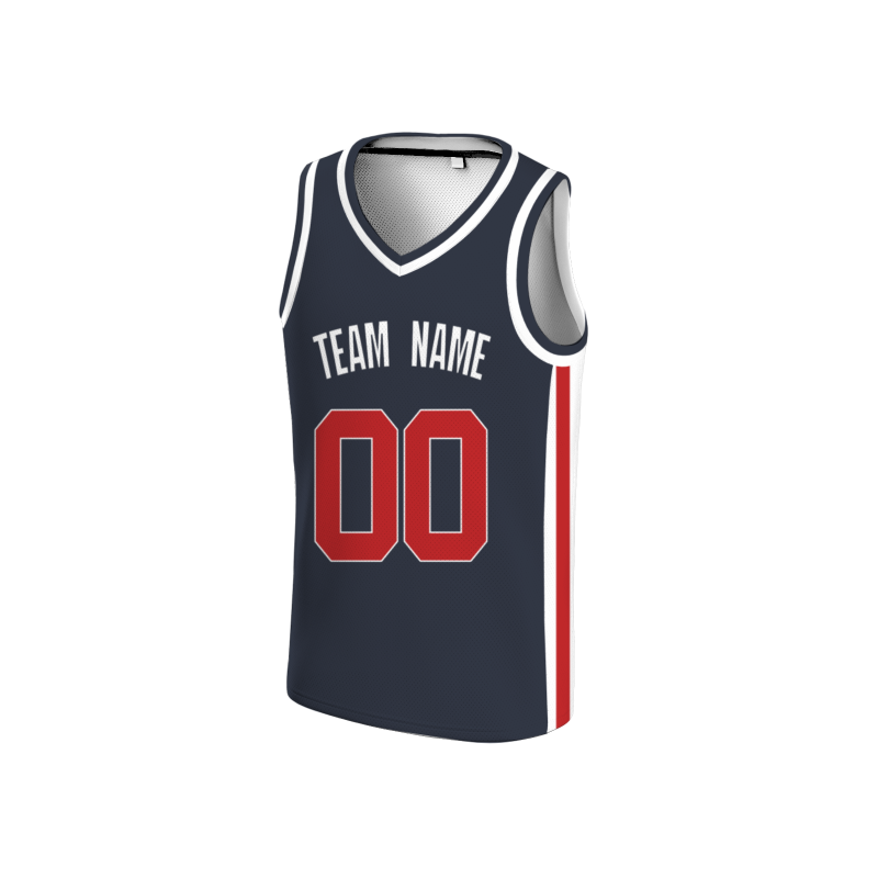 Custom Black Red-White Double Side Tops Basketball Jersey