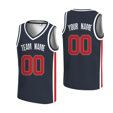 Custom Black Red-White Double Side Tops Basketball Jersey