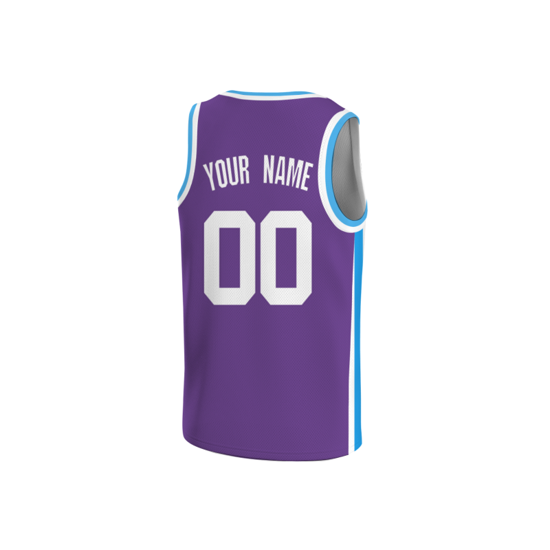 Custom Purple White Double Side Tops Basketball Jersey