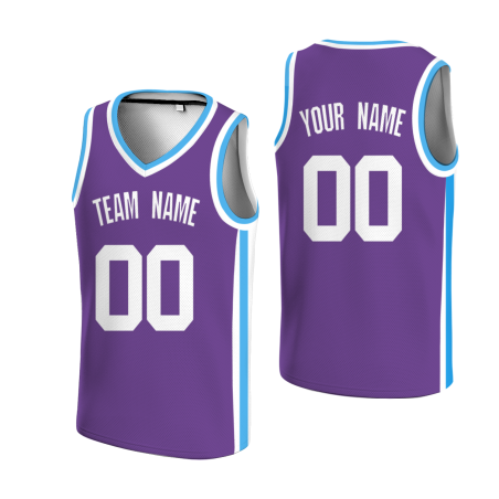 Custom Purple White Double Side Tops Basketball Jersey