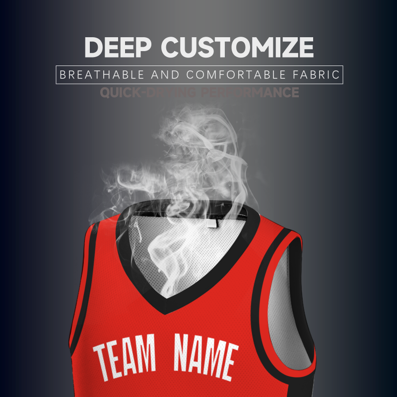 Custom Red White Double Side Tops Basketball Jersey