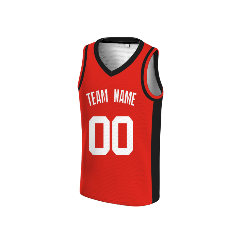 Custom Red White Double Side Tops Basketball Jersey