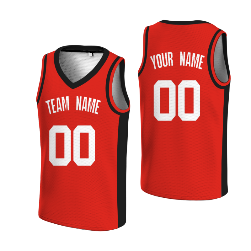 Custom Red White Double Side Tops Basketball Jersey