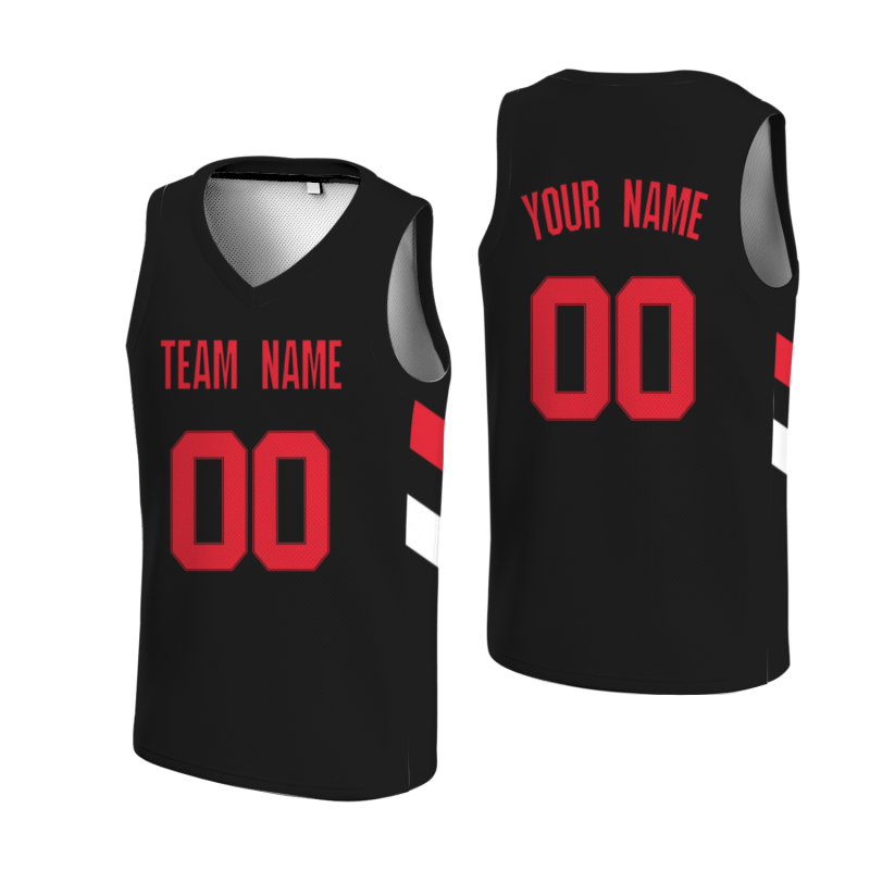 Custom Black Red-Black Double Side Tops Athletic Basketball Jersey