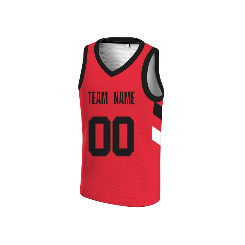 Custom Red Black-Black Double Side Tops Athletic Basketball Jersey