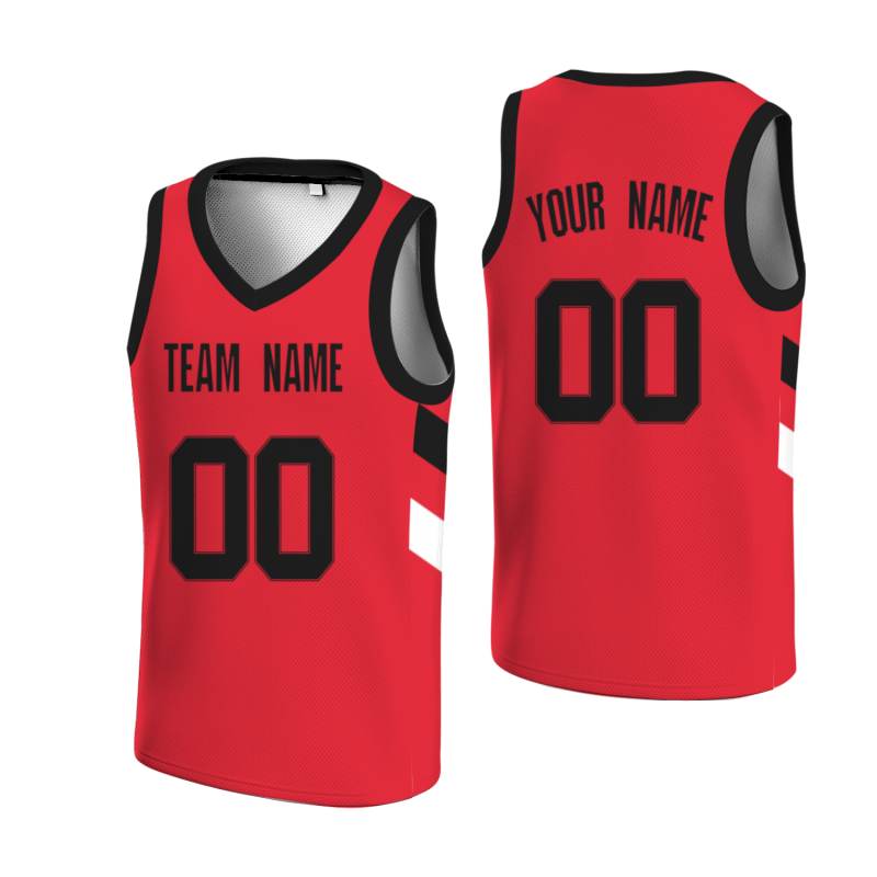 Custom Red Black-Black Double Side Tops Athletic Basketball Jersey