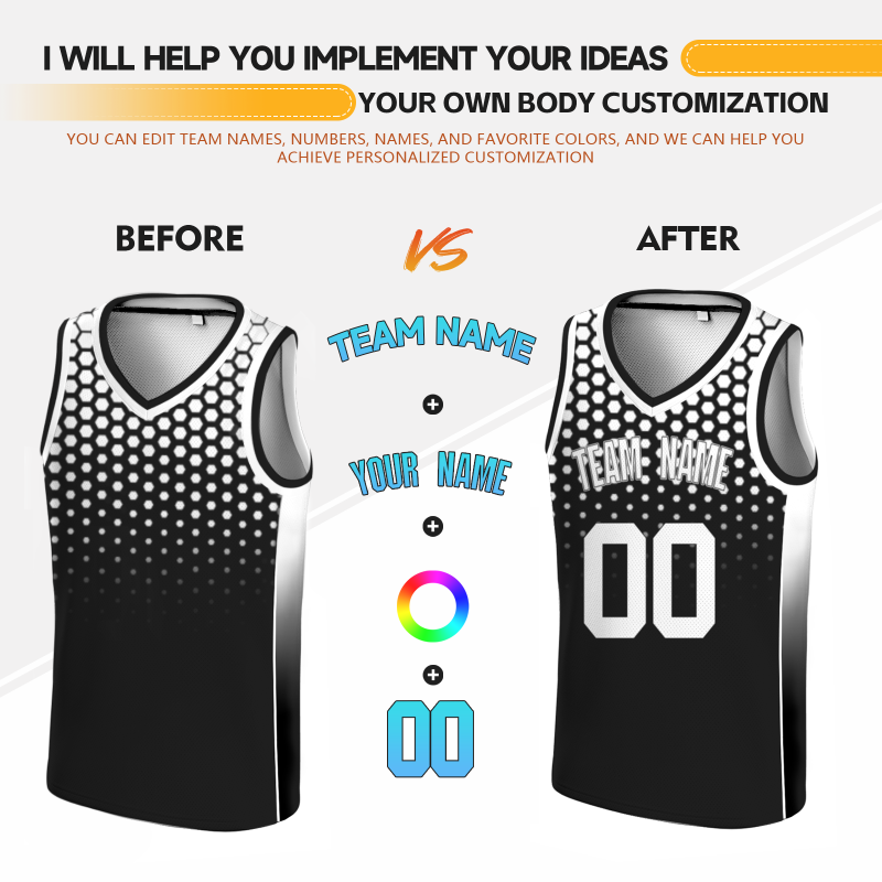 Custom Black White-Black V-Neck Authentic Basketball Jersey