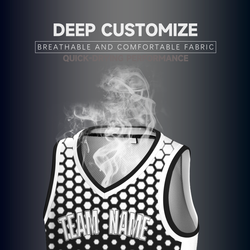 Custom Black White-Black V-Neck Authentic Basketball Jersey