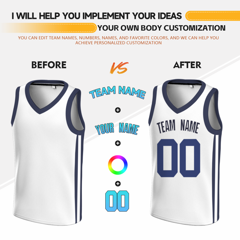 Custom White Dark Purple Double Side Tops Basketball Jersey