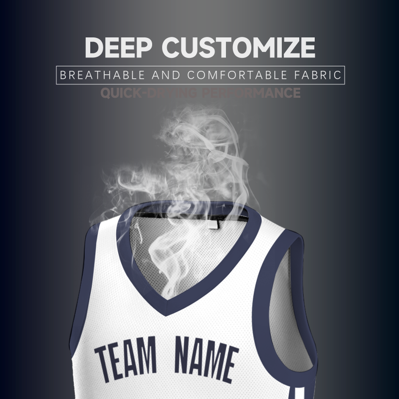 Custom White Dark Purple Double Side Tops Basketball Jersey