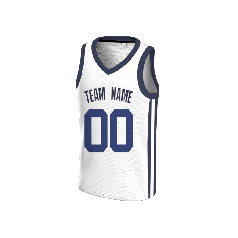 Custom White Dark Purple Double Side Tops Basketball Jersey