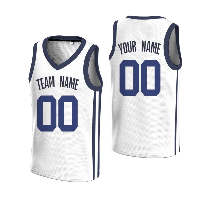 Custom White Dark Purple Double Side Tops Basketball Jersey