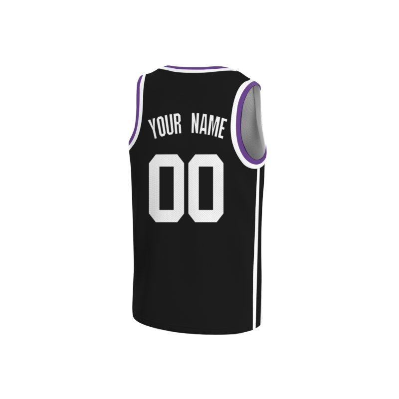 Custom Black White-Black Double Side Tops Basketball Jersey