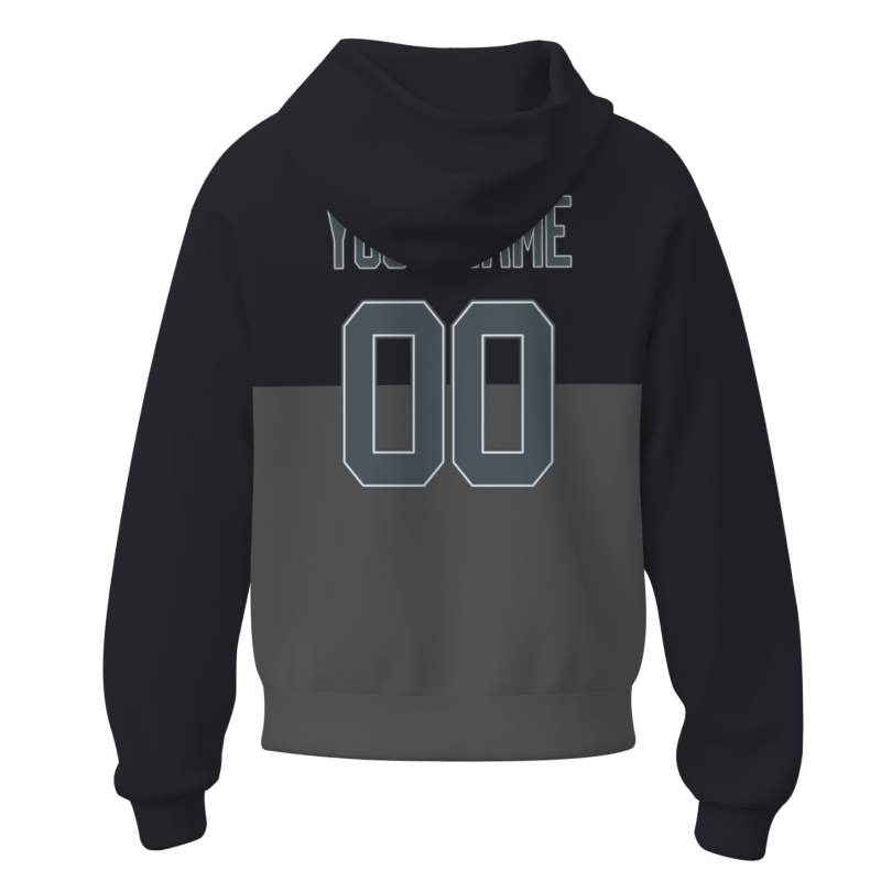 Custom Black Grey Grey-White Classic Style Personalized Uniform Pullover Hoodie