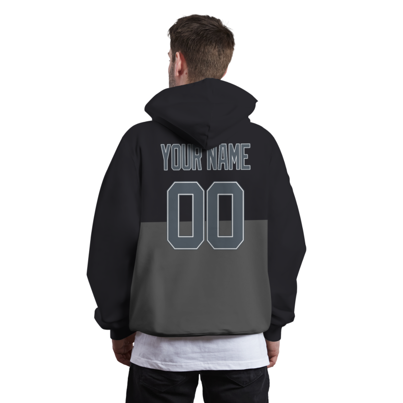 Custom Black Grey Grey-White Classic Style Personalized Uniform Pullover Hoodie