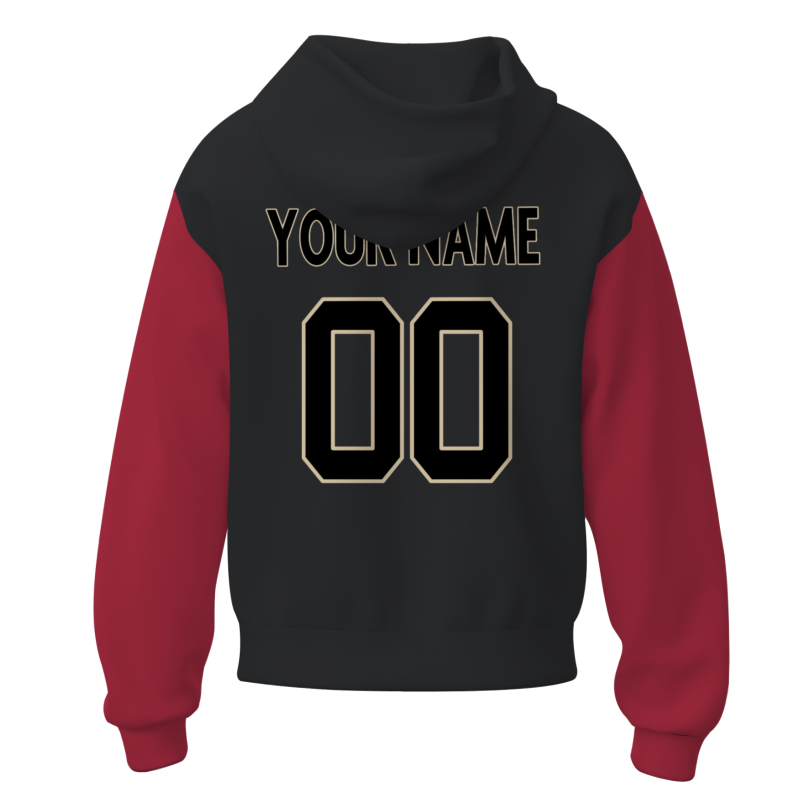 Custom Black Red Black-Old Gold Classical Style Personalized Uniform Pullover Hoodie