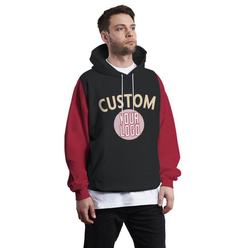 Custom Black Red Black-Old Gold Classical Style Personalized Uniform Pullover Hoodie