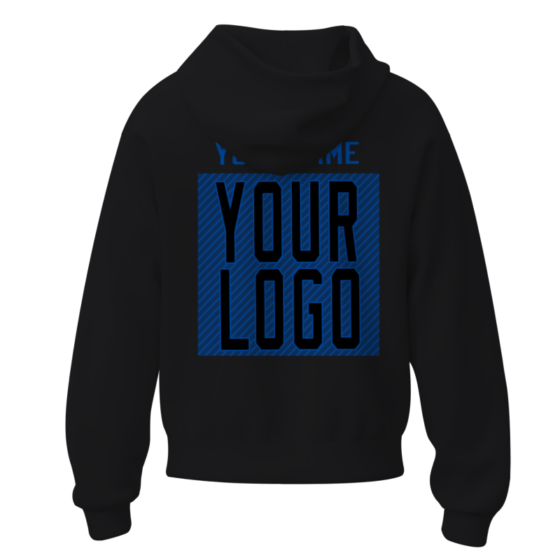 Custom Black Blue-White Classic Style Personalized Uniform Pullover Hoodie