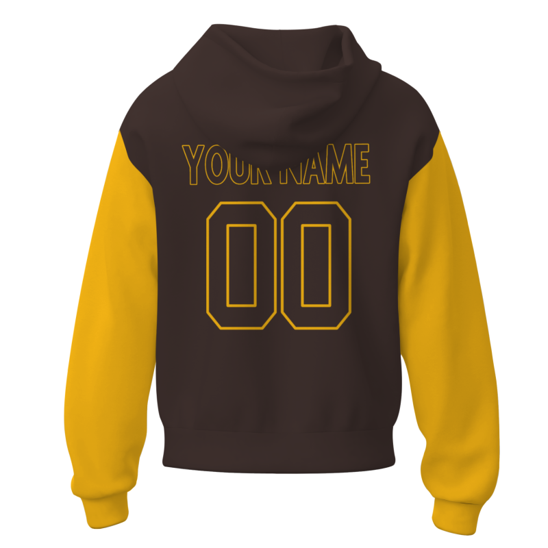 Custom Brown Yellow Brown-Yellow Classic Style Personalized Sport Pullover Hoodie