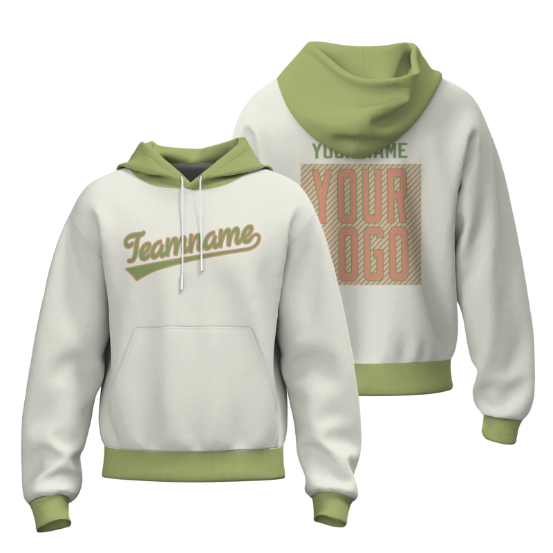 Custom Beige Olive Olive-Red Classic Style Personalized Uniform Pullover Hoodie