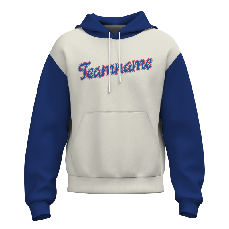 Custom Beige Navy Blue Navy Blue-Red Classic Style Personalized Uniform Pullover Hoodie