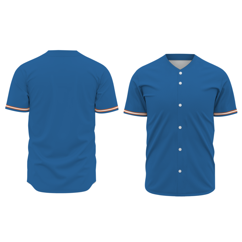 Custom Ocean Blue Orange-White Classic Style Authentic Baseball Jersey