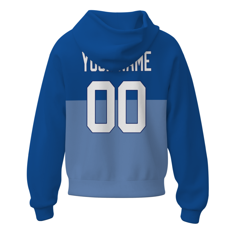 Custom Blue White-Navy Blue Classic Style Personalized Uniform Pullover Hoodie