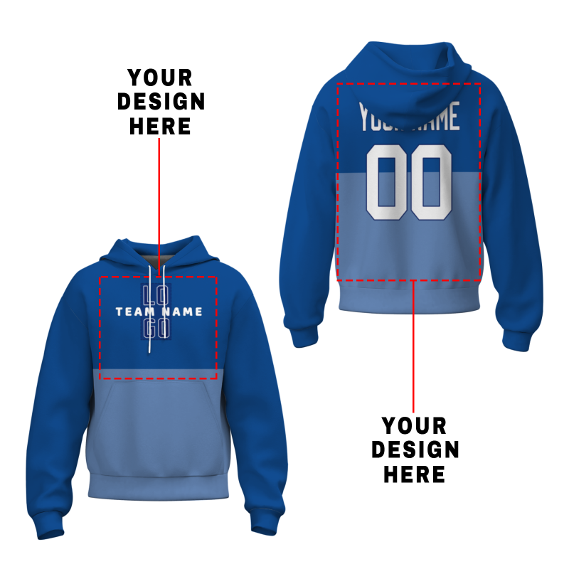 Custom Blue White-Navy Blue Classic Style Personalized Uniform Pullover Hoodie