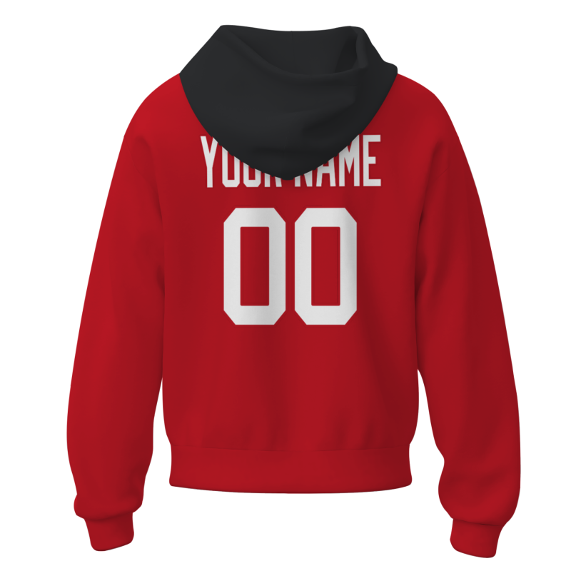 Custom Red Black White-Red Classic Style Personalized Uniform Pullover Hoodie