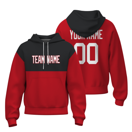 Custom Red Black White-Red Classic Style Personalized Uniform Pullover Hoodie