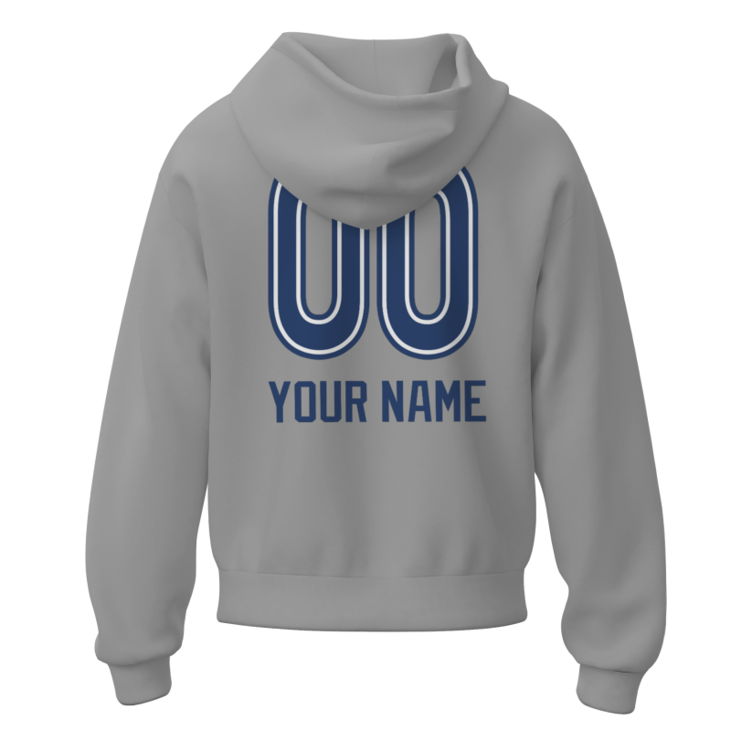 Custom Gray Royal-White Classic Style Personalized Sport Pullover Hoodie